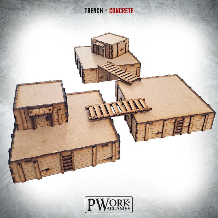 PWork Wargames MDF Terrain Scenery - Trench Concrete