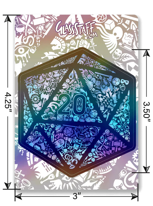 GlassStaff Sticker - Holographic Mosaic D20