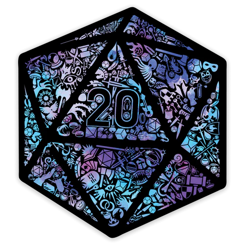 GlassStaff Sticker - Holographic Mosaic D20