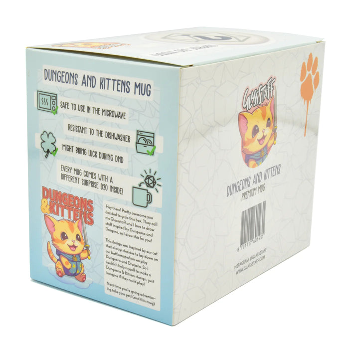 GlassStaff Premium Mug & Mystery Dice - Dungeons & Kittens