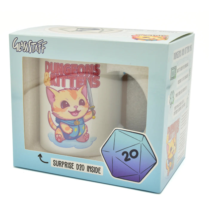 GlassStaff Premium Mug & Mystery Dice - Dungeons & Kittens