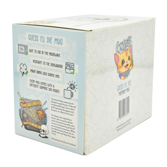 GlassStaff Premium Mug & Mystery Dice - Guess I'll Die