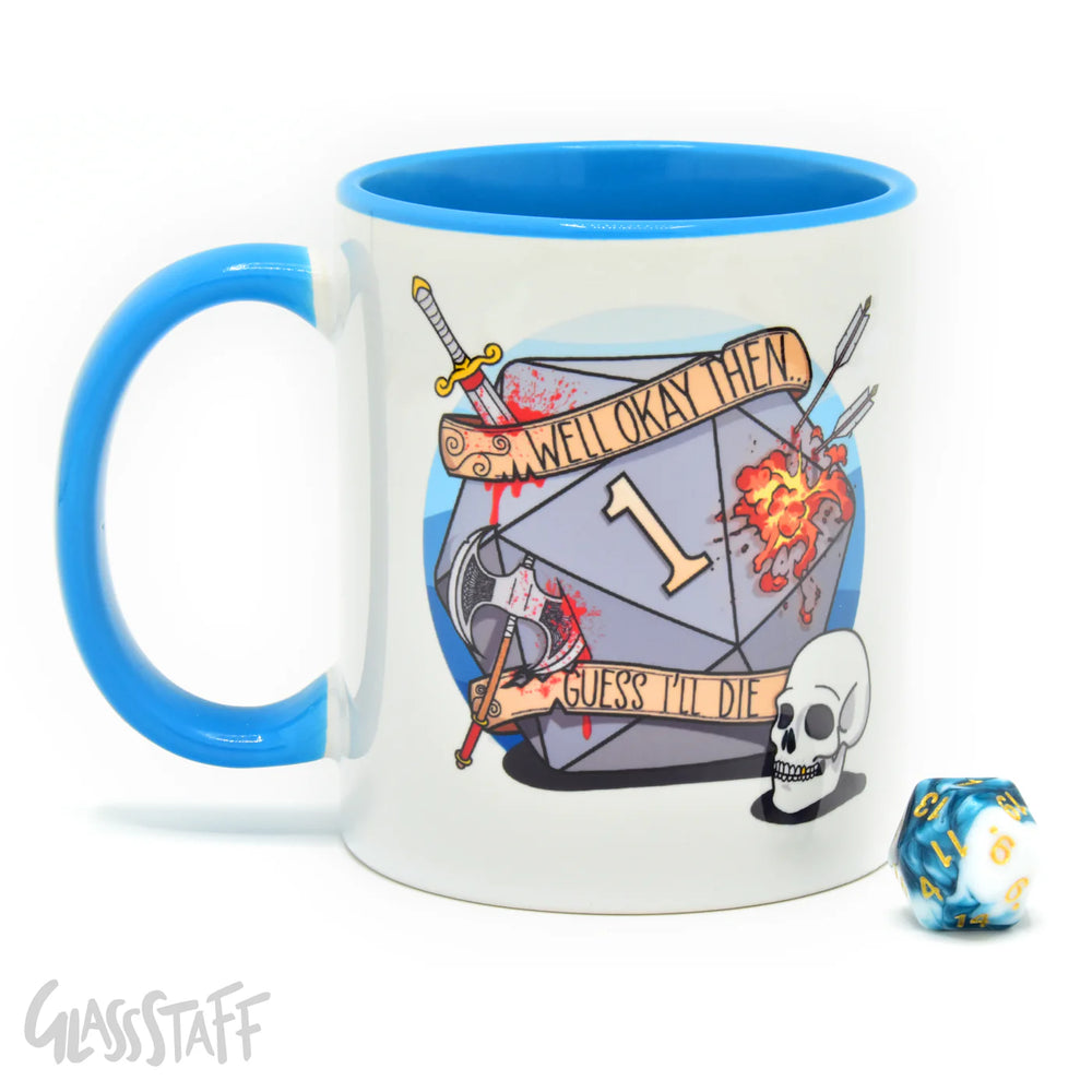 GlassStaff Premium Mug & Mystery Dice - Guess I'll Die