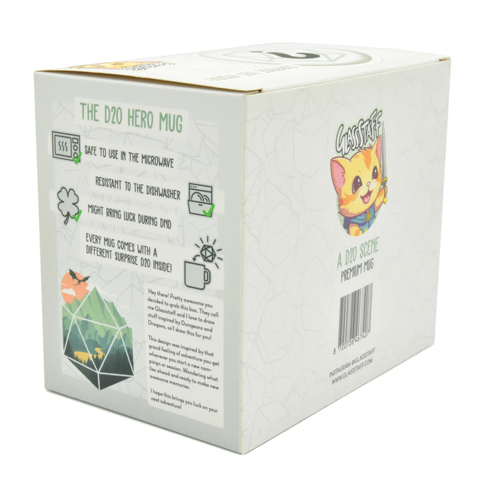 GlassStaff Premium Mug & Mystery Dice - The d20 Hero