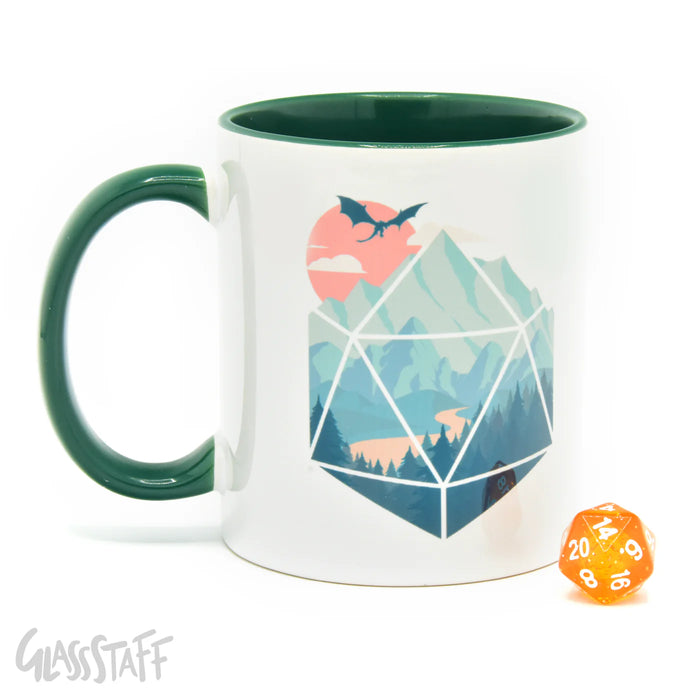 GlassStaff Premium Mug & Mystery Dice - The d20 Hero