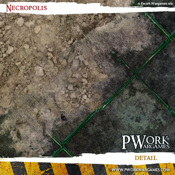 PWork Wargames Neoprene/Rubber Terrain Mat: Necropolis - 44x60"