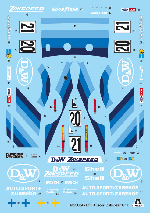 Italeri Ford Escort Zakspeed Gr.2 1:24