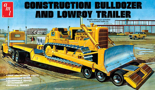 Construction Bulldozer & Lowboy Trailer 1:25