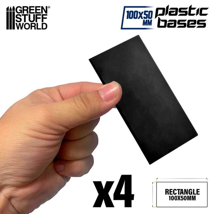 Plastic Bases - Rectangle 100x50mm Black