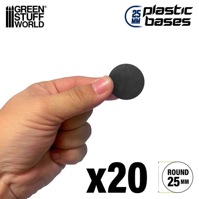 Plastic Bases - Round 25mm Black