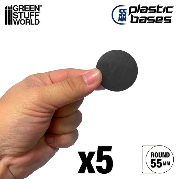 Plastic Bases - Round 55 mm Black
