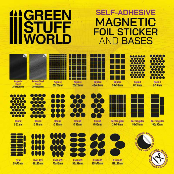 Rectangular Magnetic Sheet Self-Adhesive - 30x60mm