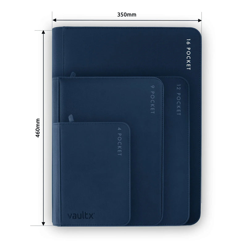 Vault X 16-Pocket Exo-Tec Zip Binder XXL - Blue