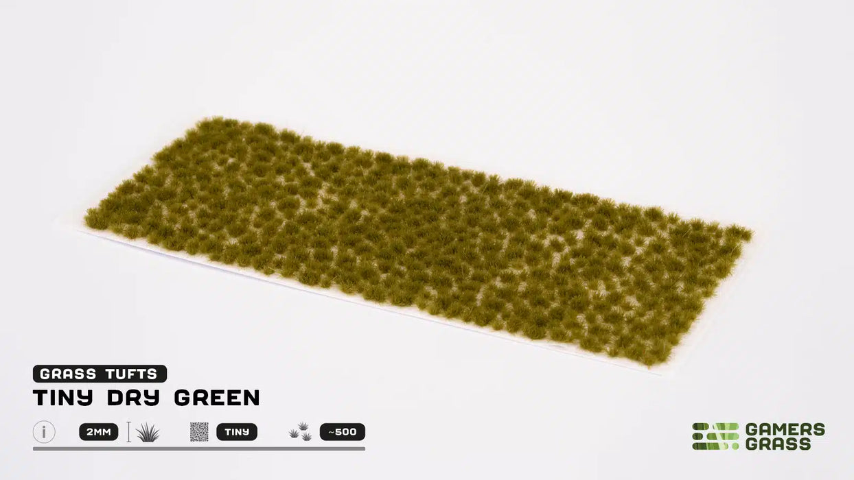 GamersGrass Static Grass Tufts - Tiny Dry Green Shrubs 2mm - Tiny