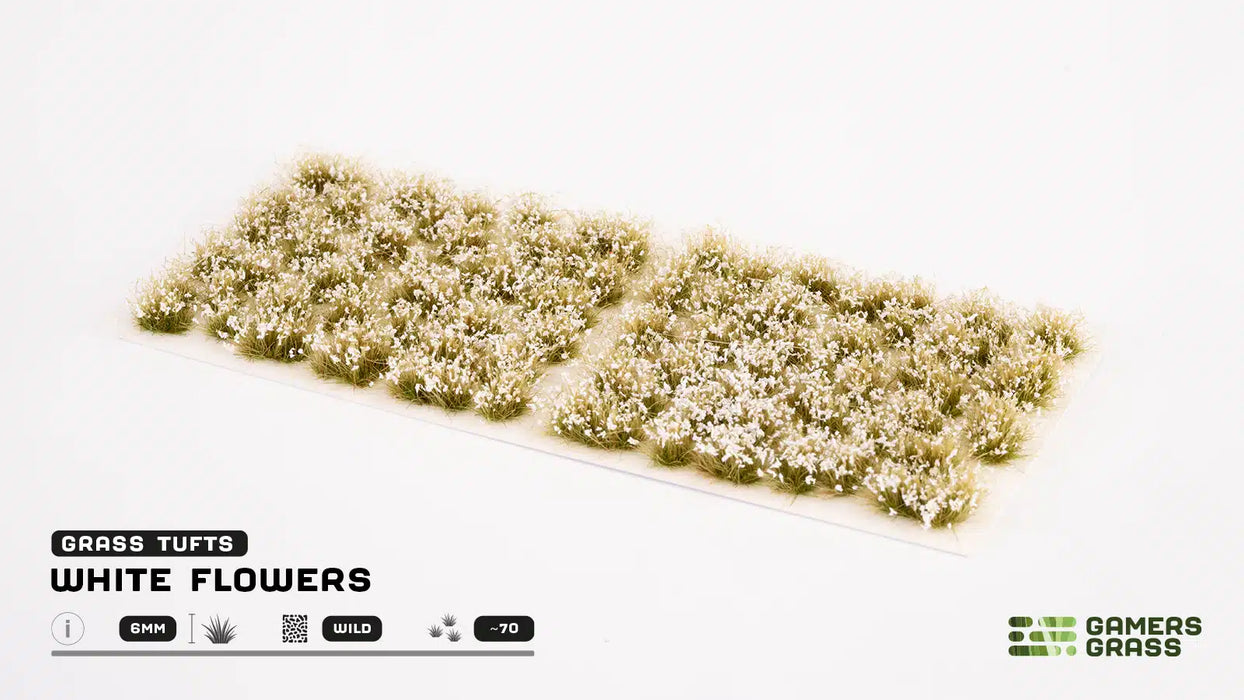 GamersGrass Static Grass Tufts - White Flowers - Wild