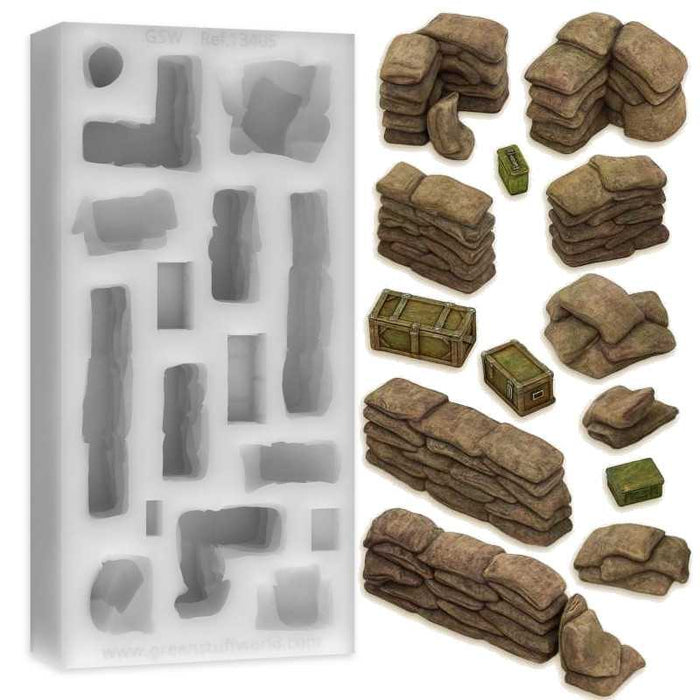 Silicone Molds - Trench Sandbags & Crates