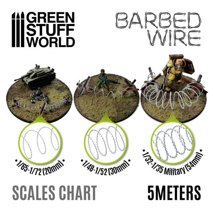 Simulated Barbed Wire (5 Metres) - 1/32 & 1/35 Scale (54mm)