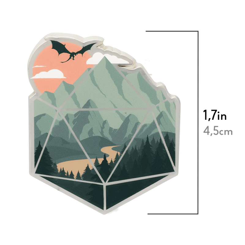 GlassStaff Enamel Pin Pin - A d20 Scene