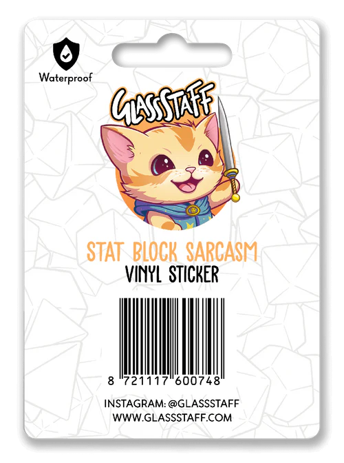 GlassStaff Sticker - Stat Block Sarcasm
