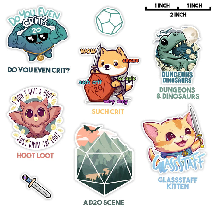 GlassStaff DnD StickerBomb Pack - 40+ Vinyl Stickers