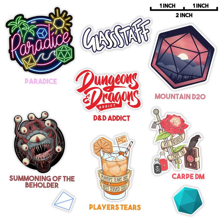 GlassStaff DnD StickerBomb Pack - 40+ Vinyl Stickers