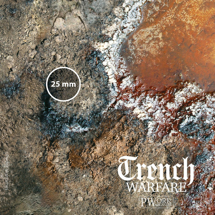 PWork Wargames Neoprene/Rubber Terrain Mat: Trench Warfare - 44x90"