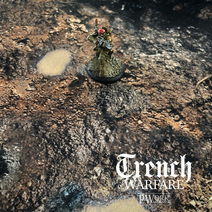 PWork Wargames Neoprene/Rubber Terrain Mat: Trench Warfare - 44x90"