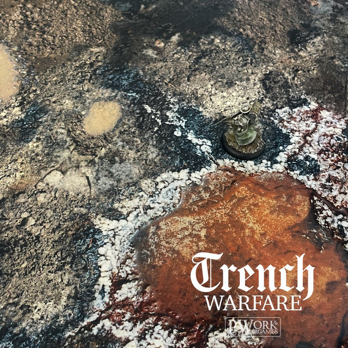 PWork Wargames Neoprene/Rubber Terrain Mat: Trench Warfare - 44x90"