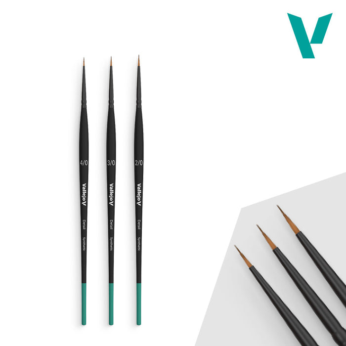 Vallejo Detail Definition Set - Synthetic Round Brush (Sizes 4/0, 3/0 & 2/0)