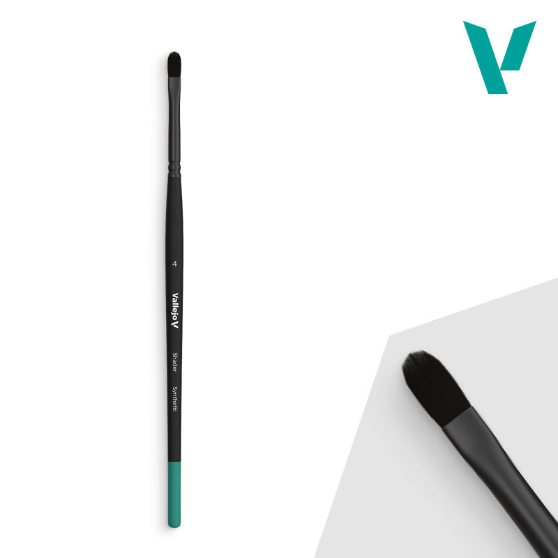 Vallejo Shader - Synthetic Flat Filbert Brush No. 4