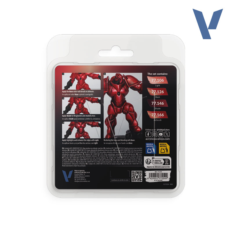 Vallejo True Metallic Metal Paint Set - Ruby Red