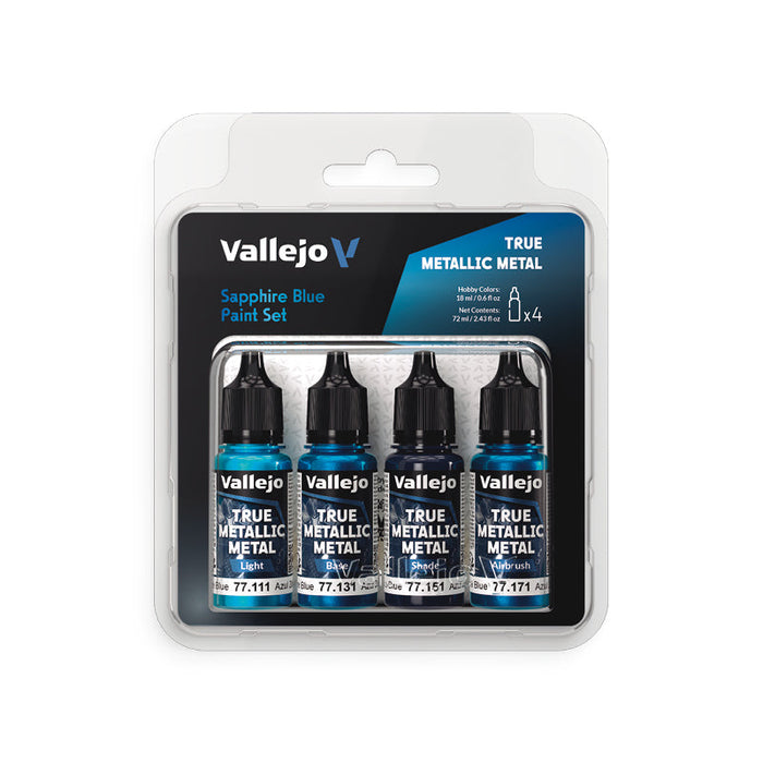 Vallejo True Metallic Metal Paint Set - Sapphire Blue