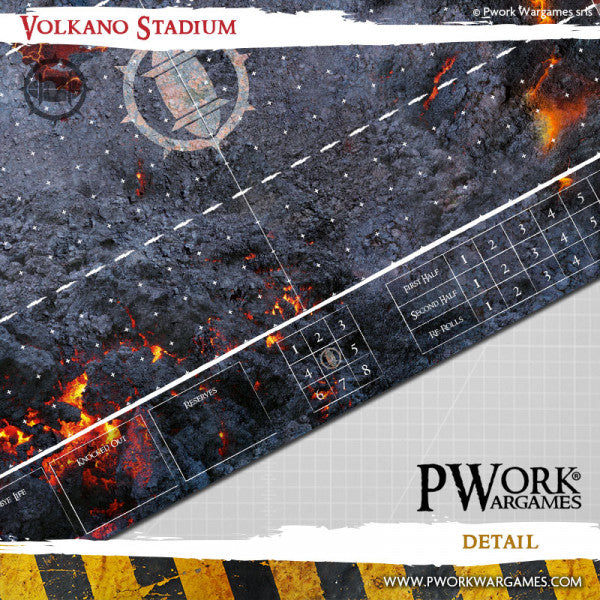 PWork Wargames Neoprene/Rubber Fantasy Football Mat: Volkano Stadium