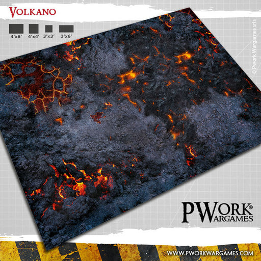 PWork Wargames Neoprene/Rubber Terrain Mat: Volkano - 44x60"