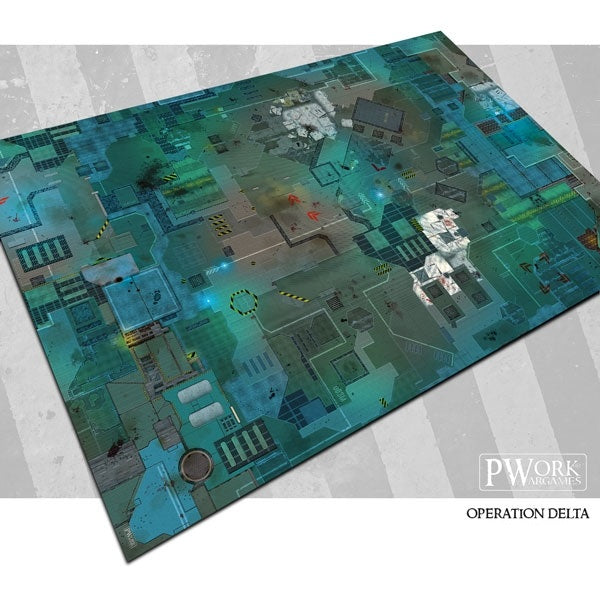 PWork Wargames Neoprene/Rubber Terrain Mat: Operation Delta - 44x60"