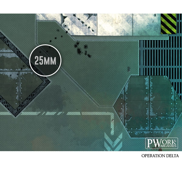 PWork Wargames Neoprene/Rubber Terrain Mat: Operation Delta - 44x60"