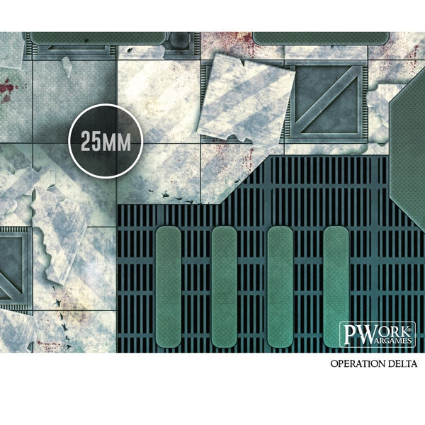 PWork Wargames Neoprene/Rubber Terrain Mat: Operation Delta - 44x60"