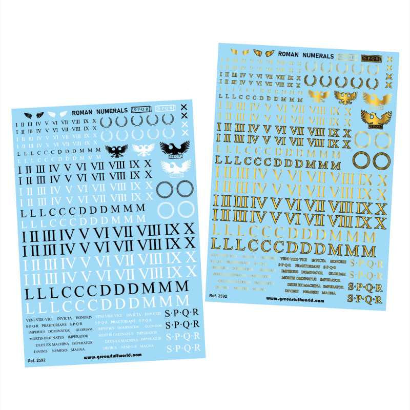 Waterslide Decals - Roman Numerals