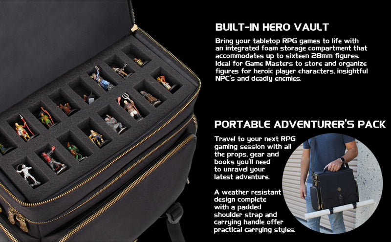 Enhance Gaming Tabletop Adventurer's Travel Bag - Black