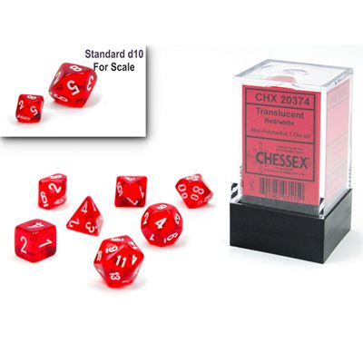 CHESSEX: Translucent Mini Red/White (7-Die) RPG Set