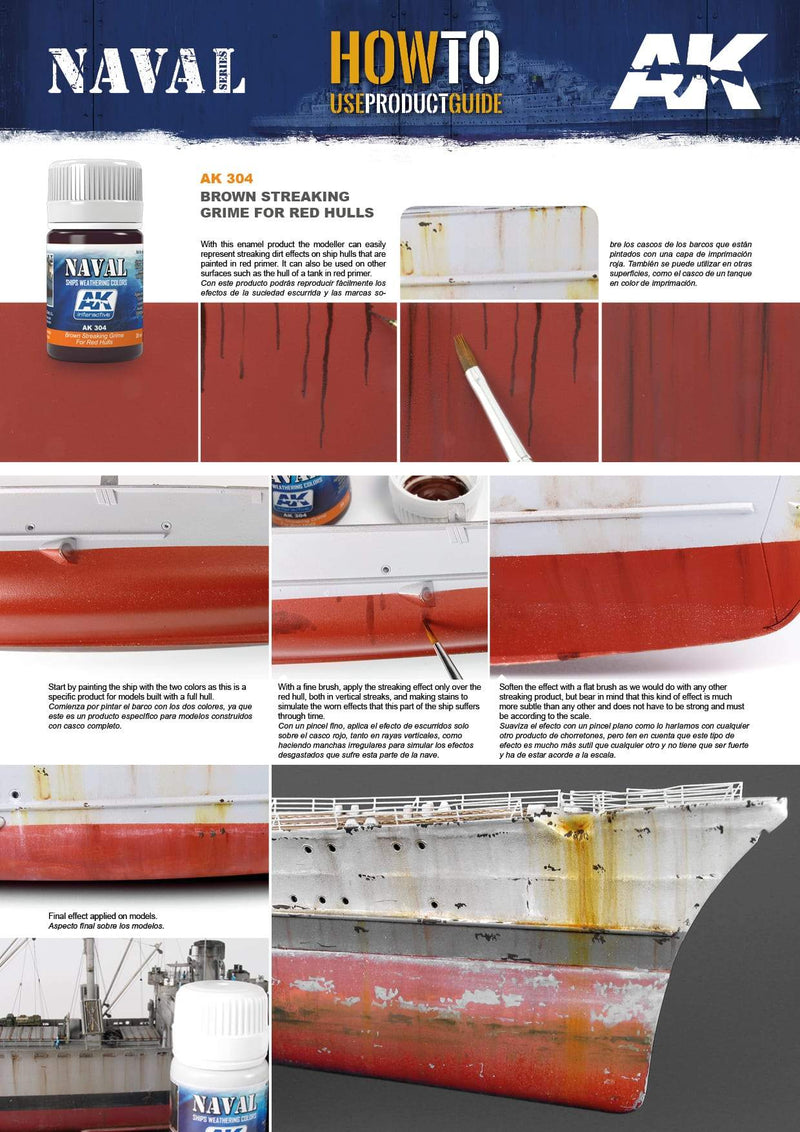 AK Interactive: BROWN STREAKING GRIME FOR RED HULLS 35ML