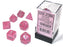Chessex Polyhedral Dice: Borealis Pink/Silver Luminary (7-Die Set)