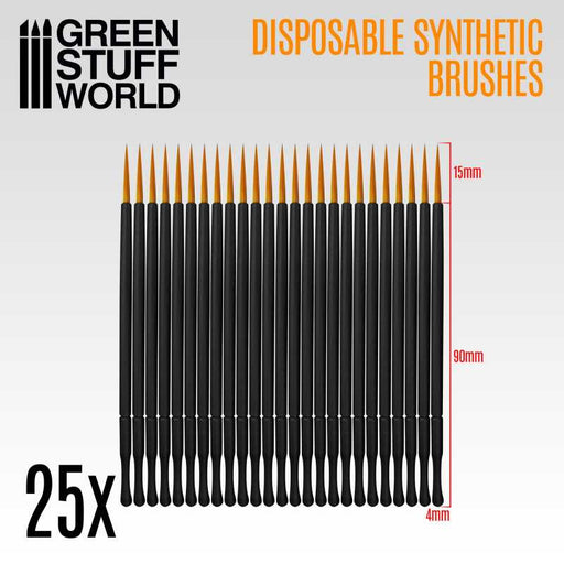 Disposable Synthetic Brushes x 25
