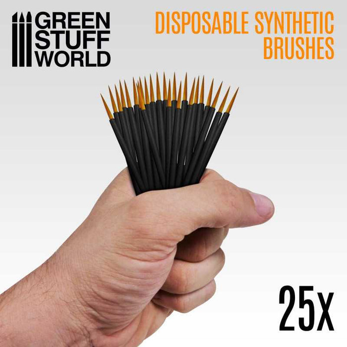 Disposable Synthetic Brushes x 25