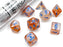 Chessex Polyhedral Lab Dice: Borealis Rose Gold/light blue Luminary 7-Die Set