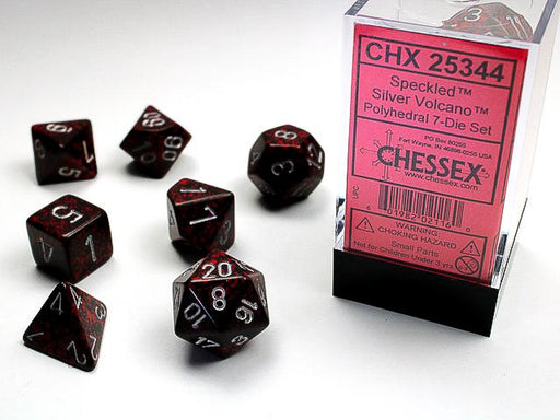 Chessex Polyhedral Dice: Speckled Silver Volcano (7-Die Set)