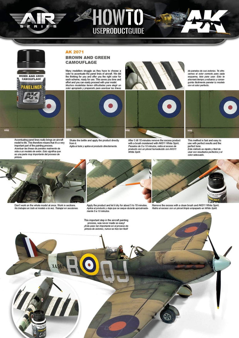 AK Interactive: PANELINER FOR BROWN AND GREEN CAMOUFLAGE 35ML