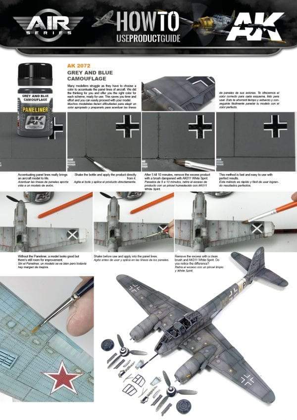 AK Interactive: PANELINER FOR GREY AND BLUE CAMOUFLAGE 35ML