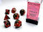 Chessex Polyhedral Dice: Gemini Black-Red/Gold (7-Die Set)