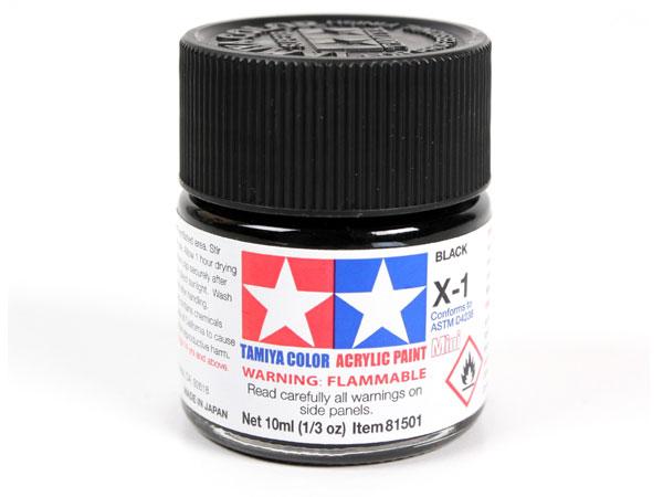 X-1 Black Mini Acrylic Paint - 10ml